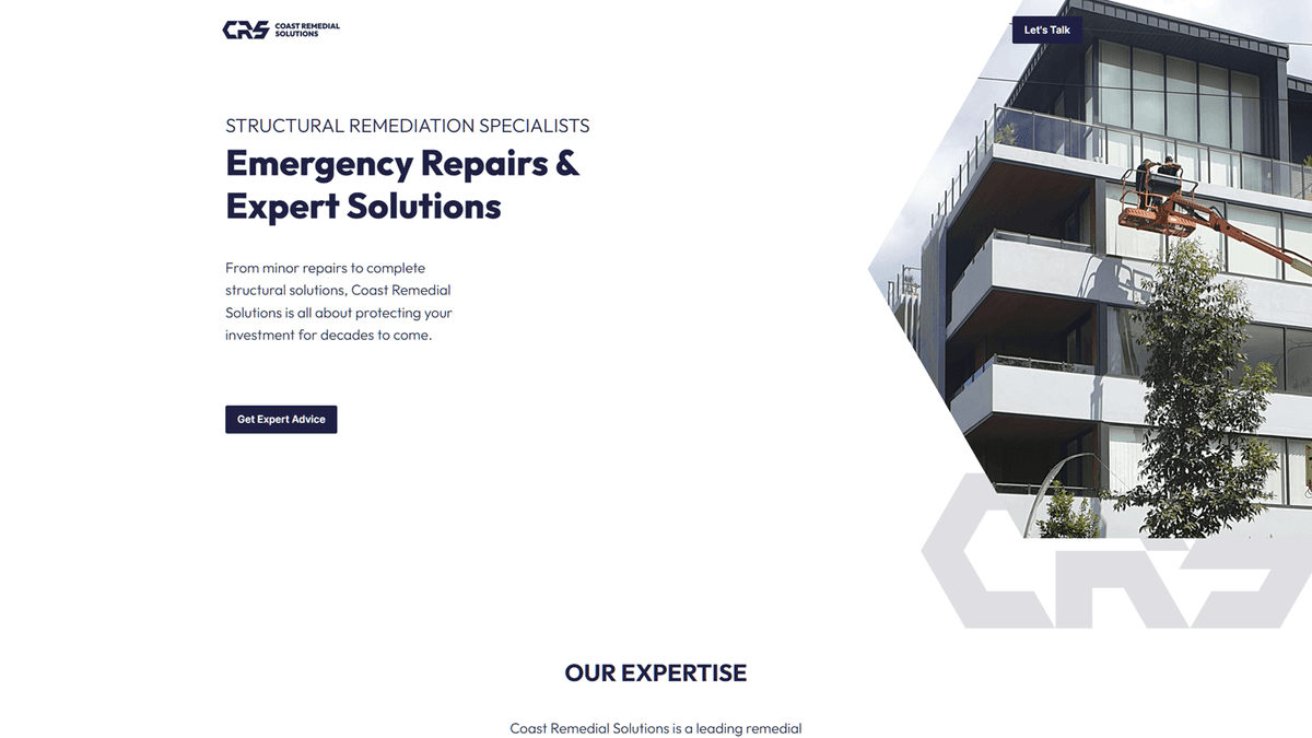 Coast Remedial Solutions website by RAVENCI