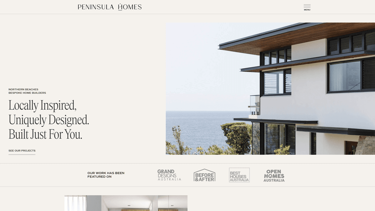 Peninsula Homes website by RAVENCI